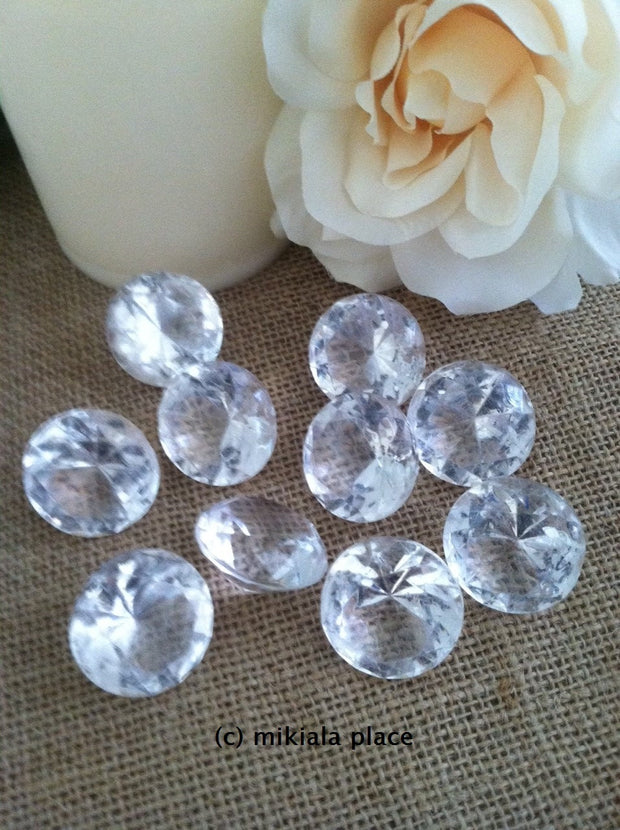 Jumbo Size Clear Acrylic Faceted Diamonds For Wedding Favors/Gifts/Table Decor/Scatters