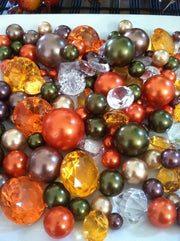 Fall Autumn Decor Vase Filler Pearls, Fall Wedding Table Pearls Confetti