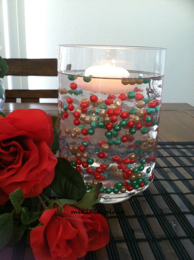 Christmas Floating Candles Vase Filler Beads Floating Pearls Water Gel  Beads 