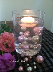 Floating Pearl Vase Filler Jumbo Pearls Ivory/Light-Baby Pink For Centerpieces/Table Top Confetti