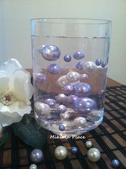 Floating Jumbo Pearls Vase Filler Ivory/Malibu-Sky Blue Pearls For Wedding Centerpiece, Table Scatters