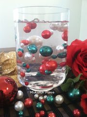 Christmas Holiday Floating Pearls - Christmas Wedding Table Pearls