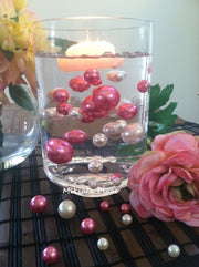 Floating Pearl Centerpiece- DIY - 80pc Mix Size Pearls, Over 30 different colors - For Wedding, Home decors