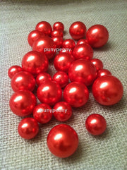 Classic Red Loose Pearl Beads Balls No holes(8-10-14-18-24-30mm) For Jewelry Repairs, Trinkets, Crafts/DIY Projects, Decorations