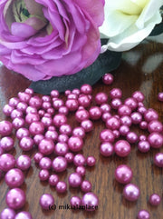 Orchid Purple Loose Pearl Beads Balls No holes(3-4-5-6-7-8-10-14-18-24-30mm) For Jewelry Repairs, Trinkets, Crafts/DIY Projects, Decorations