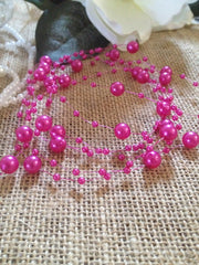 Hot Pink Pearl Beaded Garland (8+3mm Pearls) Used for Creating The Floating Beaded Pearl Centerpiece