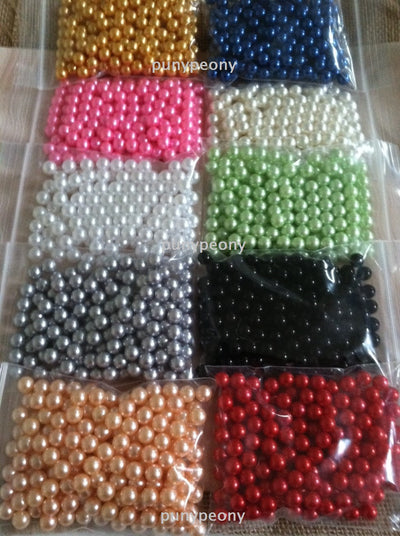 8mm Pearls No Holes For Craft Project, Candle Vase Fillers, Table Scatters, Confetti