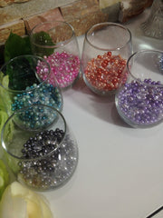 Diamonds And Pearls Table Scatter, Lilac & Lavendar Pearls, Clear Diamond Table Confetti, Vase Filler Pearls For Candles, Wine glass