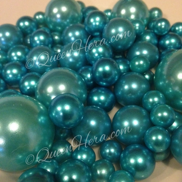 Teal Blue Pearls For Floating Pearl Centerpieces, Jumbo Pearls Vase Fillers, Scatters, Confetti